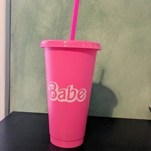 Barbie Official Pink Tumbler Cup with Straw